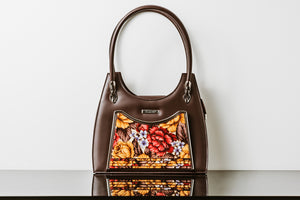 BROWN FLORAL SHOULDER BAG